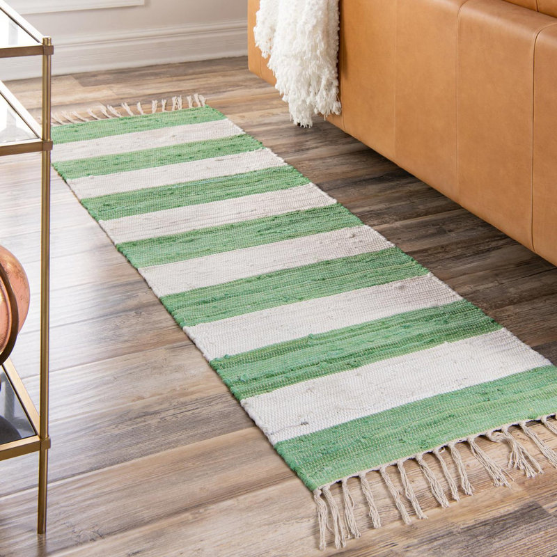 Calin Cotton Striped Indoor Rug, Runner 2'2" x 10'