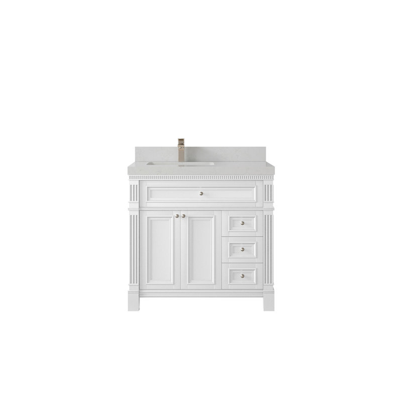 Paris 36 po X P 22 po Meuble-lavabo de salle de bain D, Quartz de Carrare
