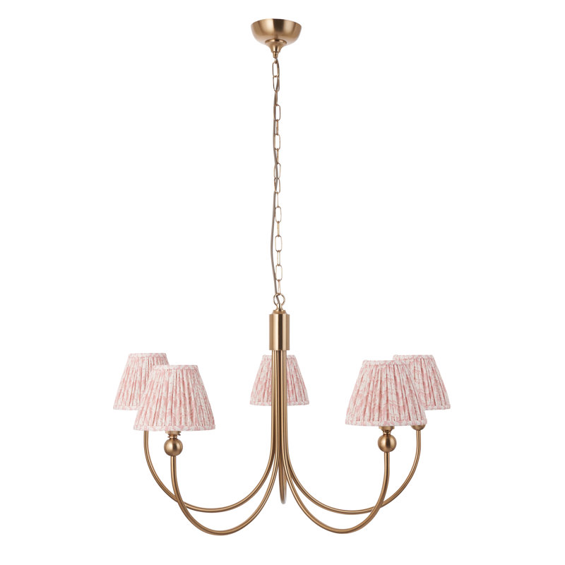 Santiago 5 - Light Shaded Chandelier, Pink