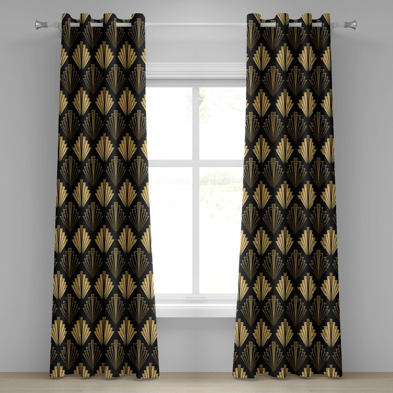 Rideau à œillets Latitude Deco Art Deco, L 50 po x L 96 po