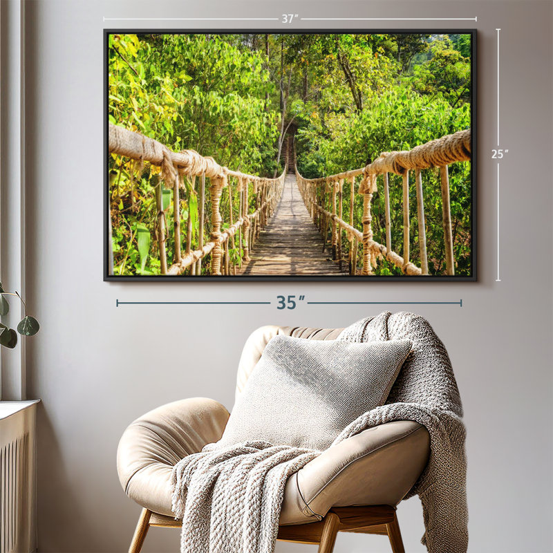 Impression sur toile «Jungle Adventure Rope Bridge», H 25 po x l 37 po
