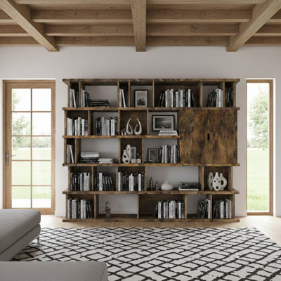 Mateo Rustic Gridmax Multi-compartment Bookcase