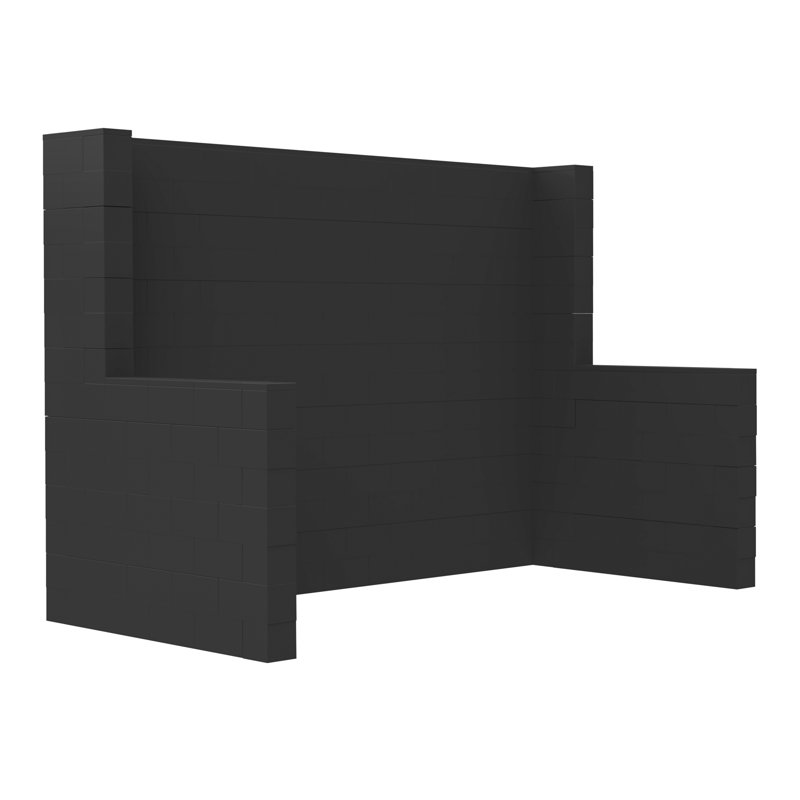 Ensemble de kiosque pour salon Everblock, H 84 po x l 120 po x P 60 po, Noir