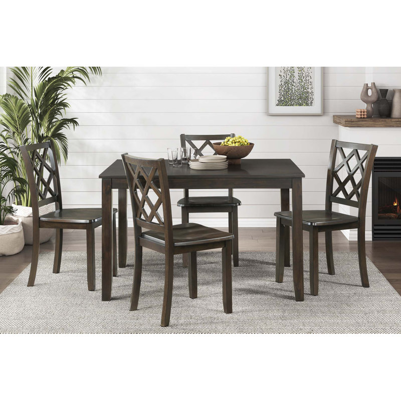 Classic Transitional 5Pc Dining Set, Charcoal, Charcoal