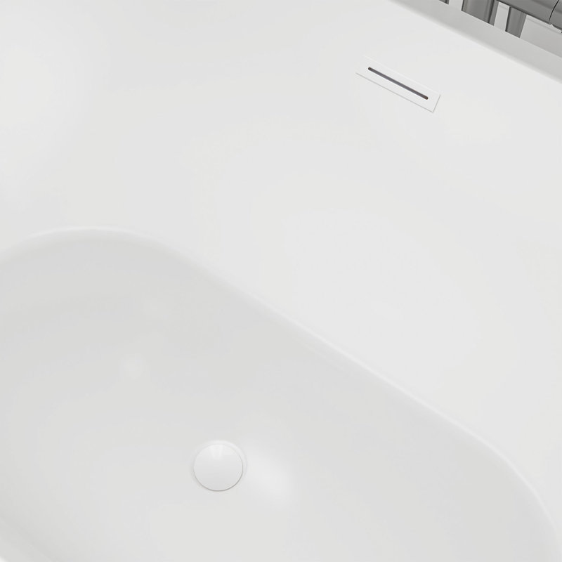 Iris 51" x 28.5" Freestanding Soaking Acrylic Bathtub, Pure White