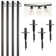 Excello Global Products V2 Light Pole 4 Pack With 100' Of LED Edison Bulb String Lights (Yard Mount)