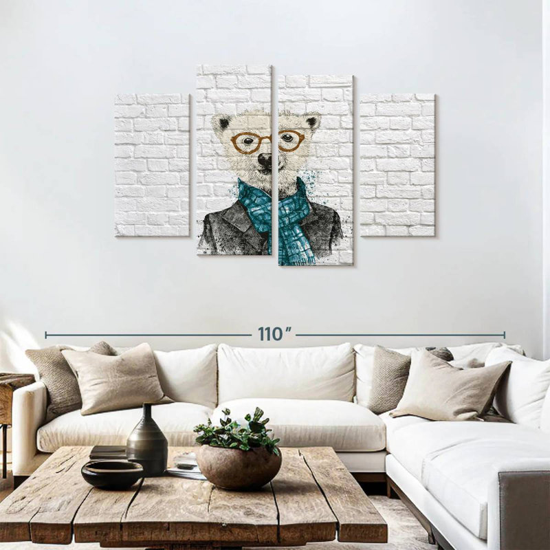 Brampt Dapper Polar Bear, 48'' H x 75'' W