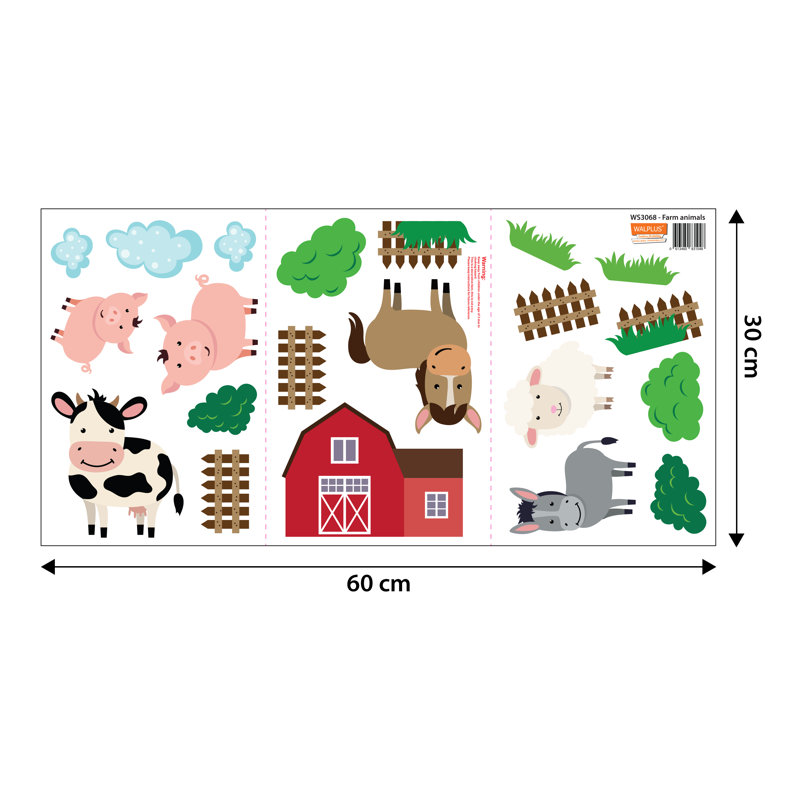 Décalcomanie murale animaux de ferme