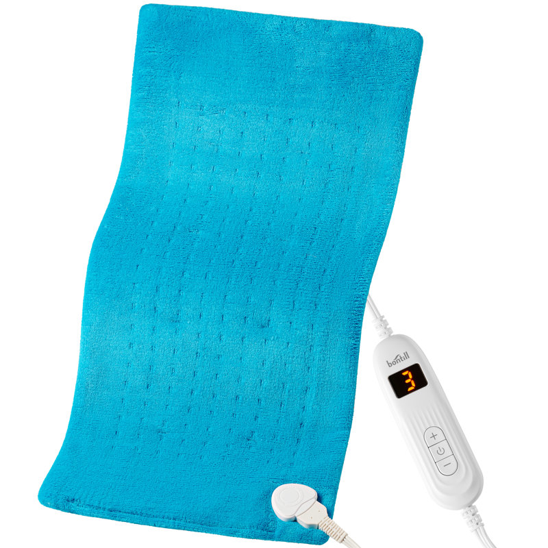 Coussin chauffant électrique pour les crampes, le dos, l'abdomen, l'épaule, le soulagement de la douleur au cou - Coussin chauffant doux pour la chaleur et la chaleur sèche - Contrôleur LCD avec 10 réglages de chauffage rapide, arrêt automatique, XL 12 x 24