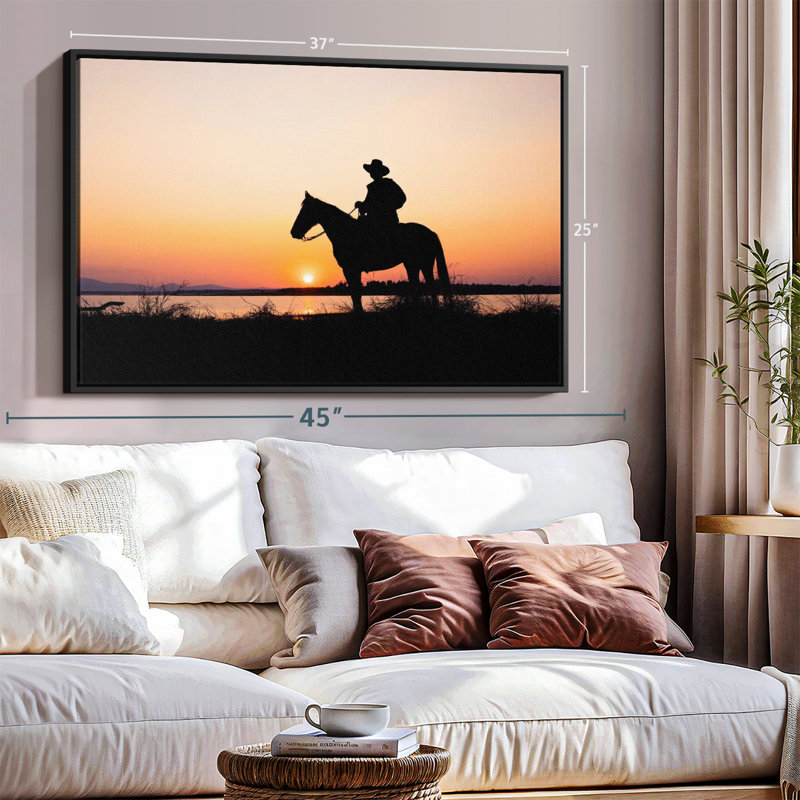 «Cowboy Silhouette Wall Art», H 25 po x l 37 po
