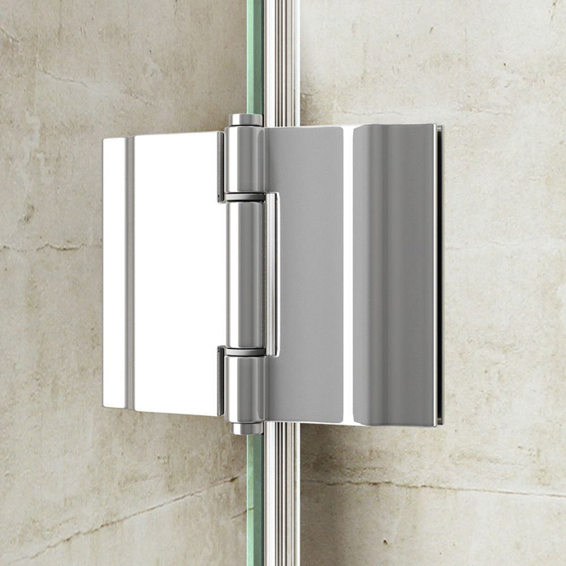 Durovin Bathrooms 800 x 800mm Quadrant Frameless Shower Enclosure - Hinged Door Corner Entry - 8mm Safety Clear Glass