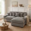 Canapé modulaire réversible en velours côtelé avec 6 coussins