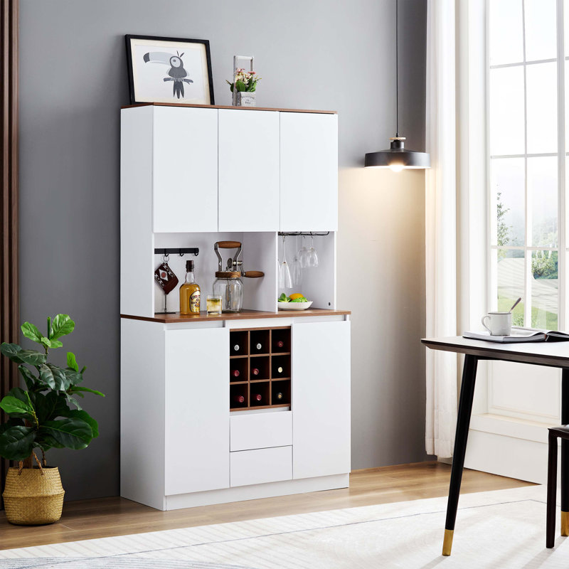 Armoire à vin Farmhouse Coffee Bar, 68,9 po avec rangement