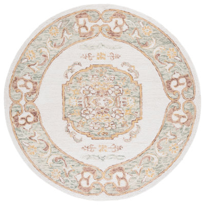 Hand Tufted Wool Cotton Floral Rug