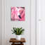 Key storage cabinet, Opens to the left, 30x30x5, White, Pink flamingos in soft light, 