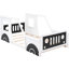 Lit plateforme blanc simple en forme de voiture avec roulettes - bois de pin et pour roues de chambre à coucher Enigma, A Beautiful-2039678458-2039678461