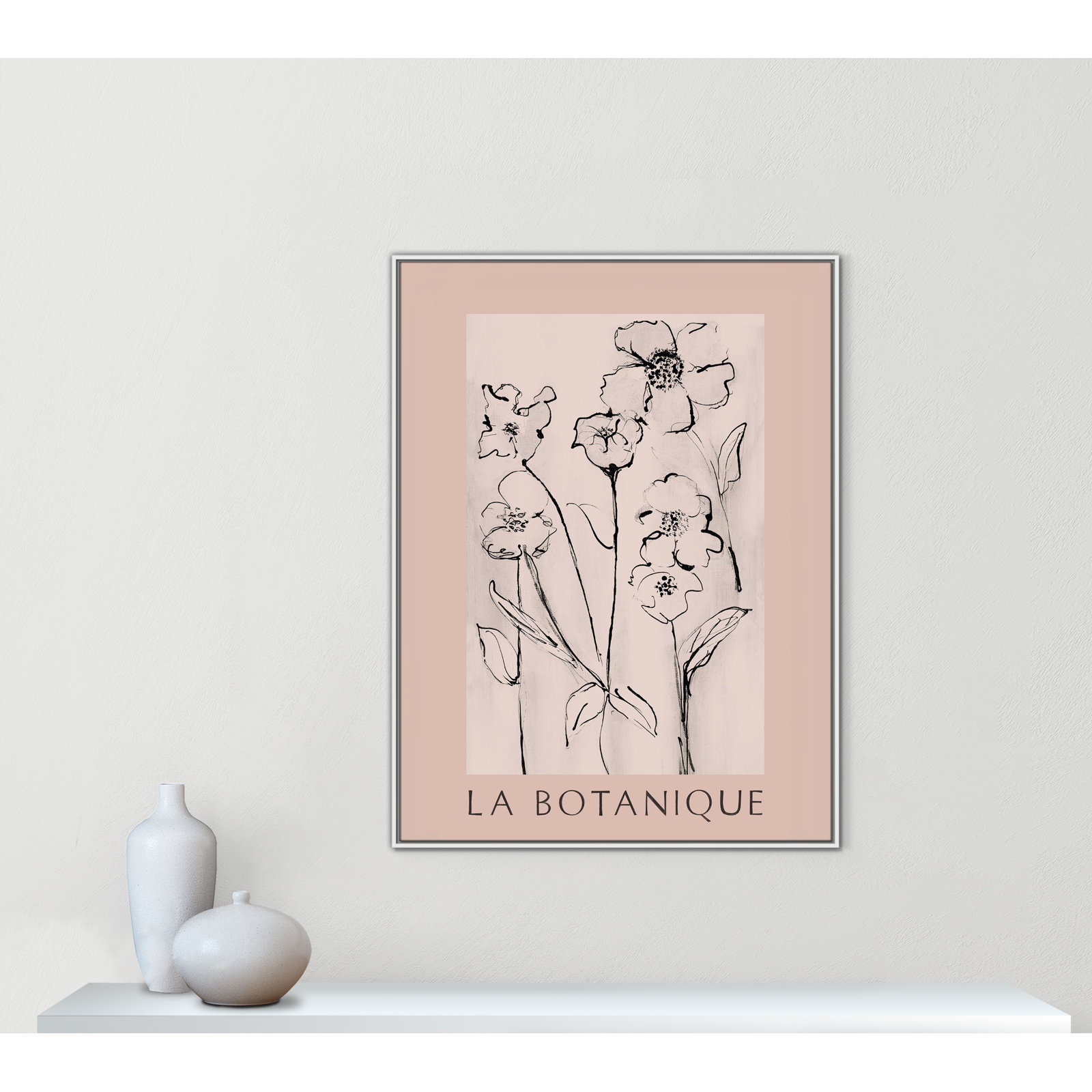 Riya "La Botanique" Print by Susan Jill, White Floater Frame, No, 49.5" H x 37.5" W x 2" D