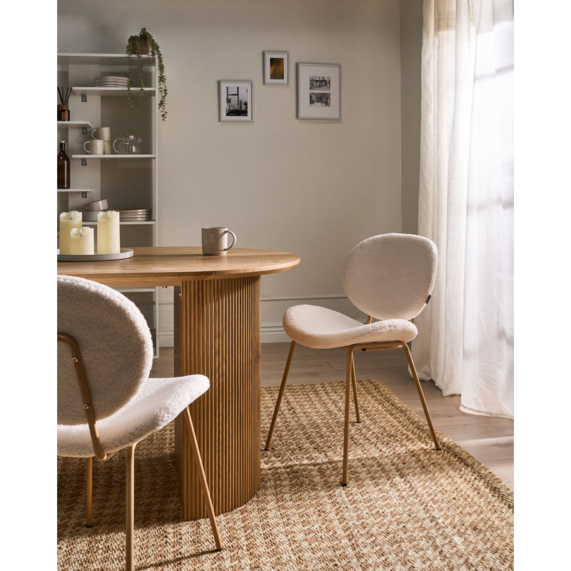 Luana 42cm H Polyester Upholstered Metal Upholstered Back Side Chair, White