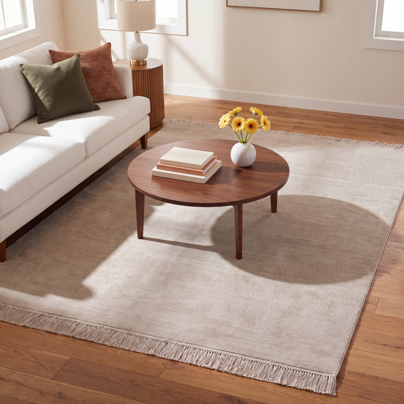 Liska Collection Hand Loomed - Solid Bisque, Rectangle 5' x 8'