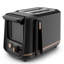 Toaster with 2 slots and magnetic clips, large controls, 7 browning levels, removable crumb tray, lifting function