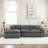Free-combined Upholstered Sofa Couch With Double-layer Cushion, Side Pockets And Two Throw Pillows-1538244842