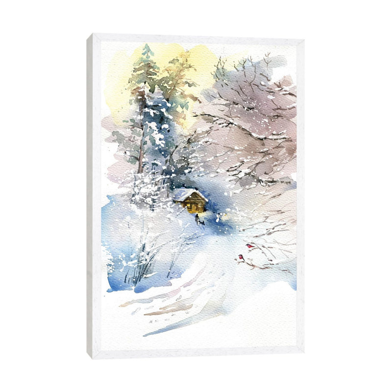 Winter by Marina Ignatova - Painting on Canvas, 66.04cm H x 45.72cm W x 3.81cm D, White Framed