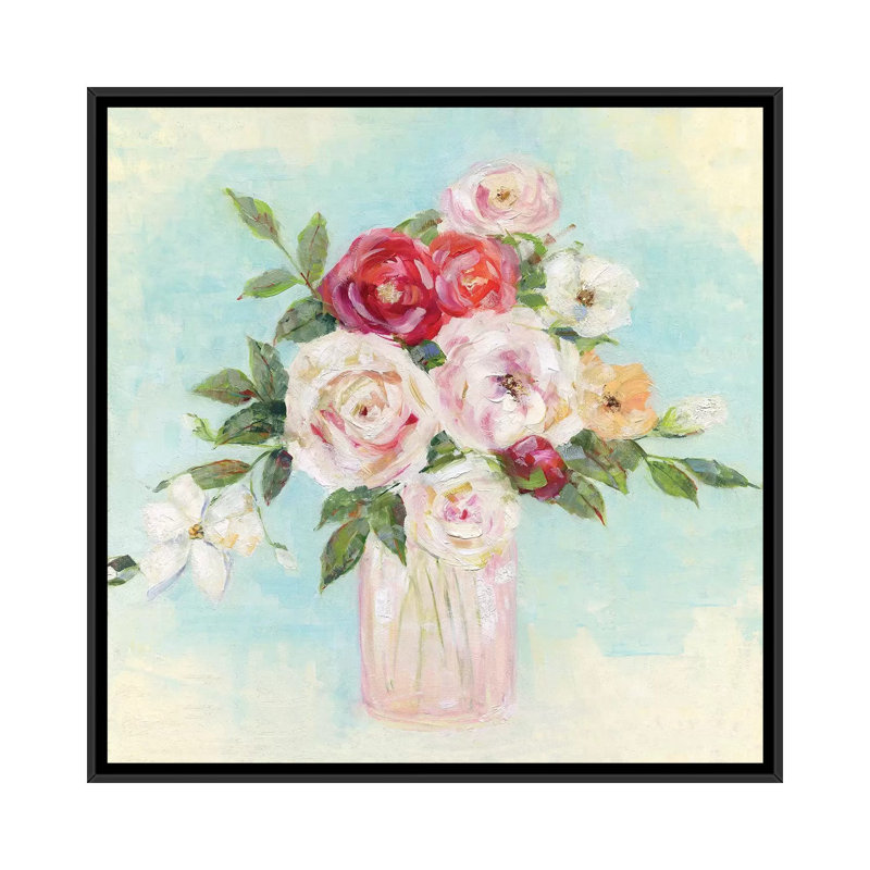 Arrangement of Spring I par Sally Swatland - reproduction d'art, Pas de tapis, Toile avec cadre noir