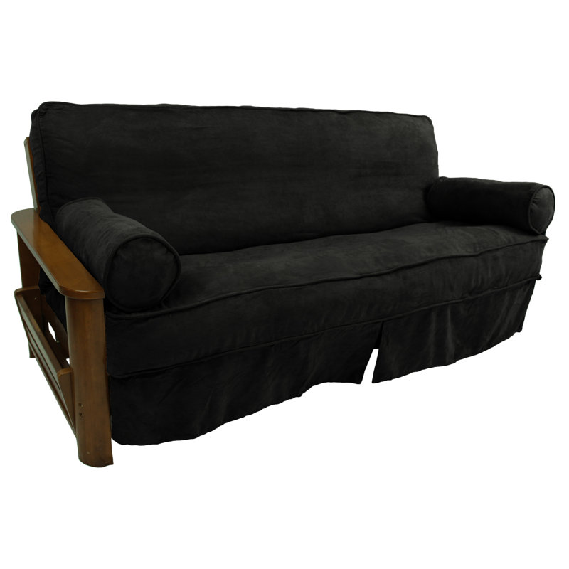Housse pour futon à coussins carrés/rectangulaires, Noir