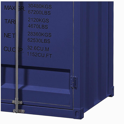 Blue Wardrobe with Full-length Container Lock