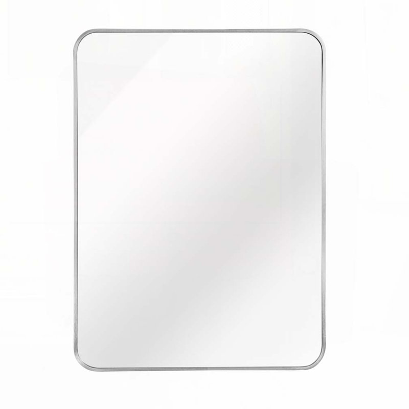 Miroir mural mural 22 po x 30 po pour salle de bain, Argent argent, 30 po x 22 po
