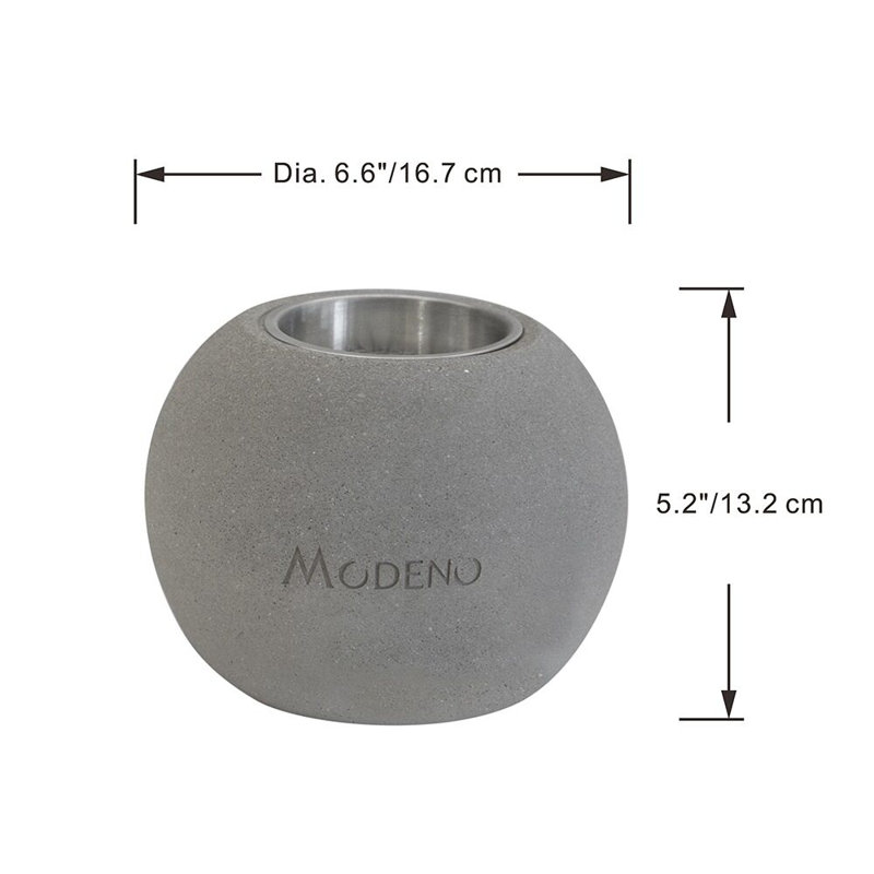Light Gray Concrete Bioethanol Tabletop Fireplace