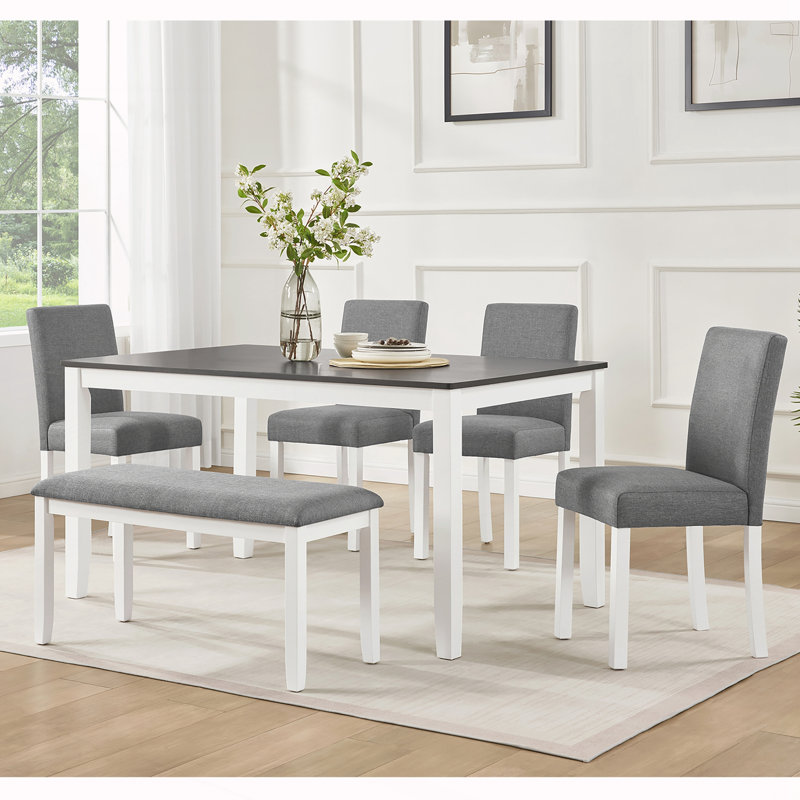6-Piece Dining Table Set with Bench