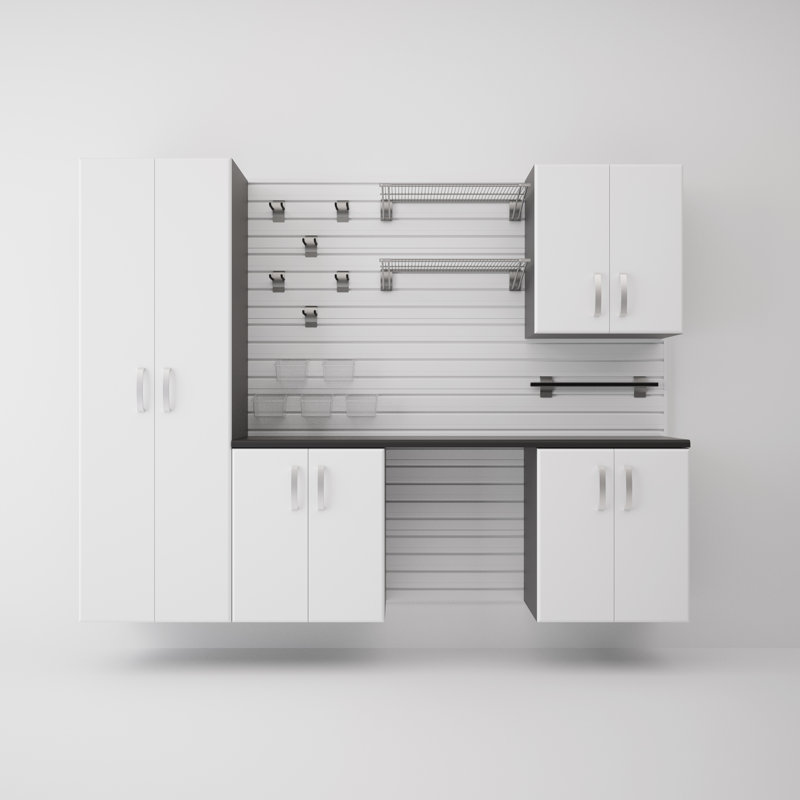 Flow Wall 5 Piece Cabinet Shelf Kit, White