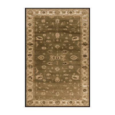 Machine Washable Overdyed Brown Area Rug