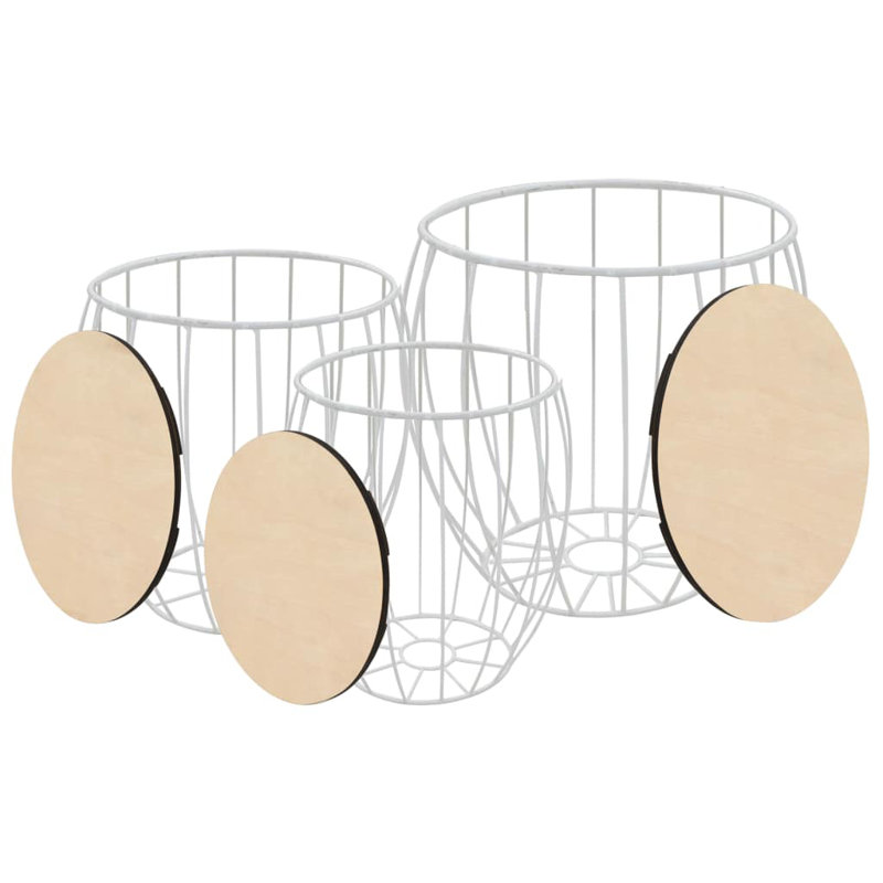 Pifer 3 Piece Nest of Tables, White