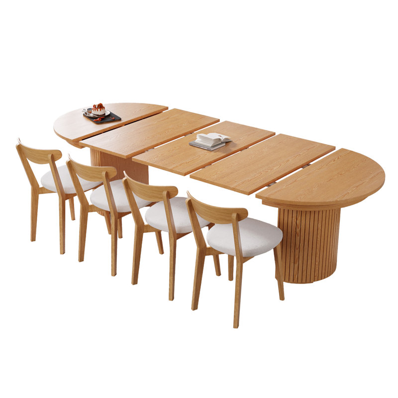 Ensemble de table de salle à manger extensible 6 pièces avec table de salle à manger, chaise et banc Bachman