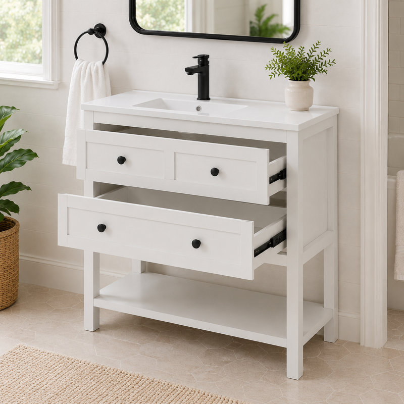 Meuble-lavabo simple Wilce Meltiva, 36", Blanc