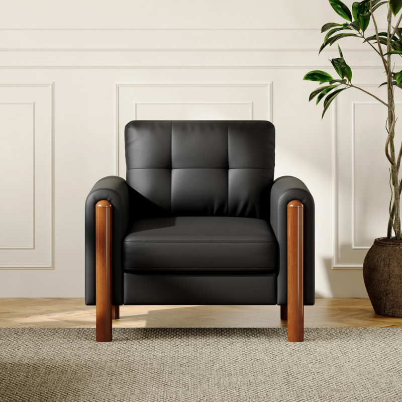 Fauteuil 35 po Mid-Century, Black