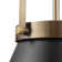 1-Light Matte Brass Pendant Lighting with Matte Black Shade