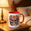 1pc Floral Skull Ceramic Coffee Mug Unique Gift for Friends, Family, and Colleagues - Ideal for Birthdays.