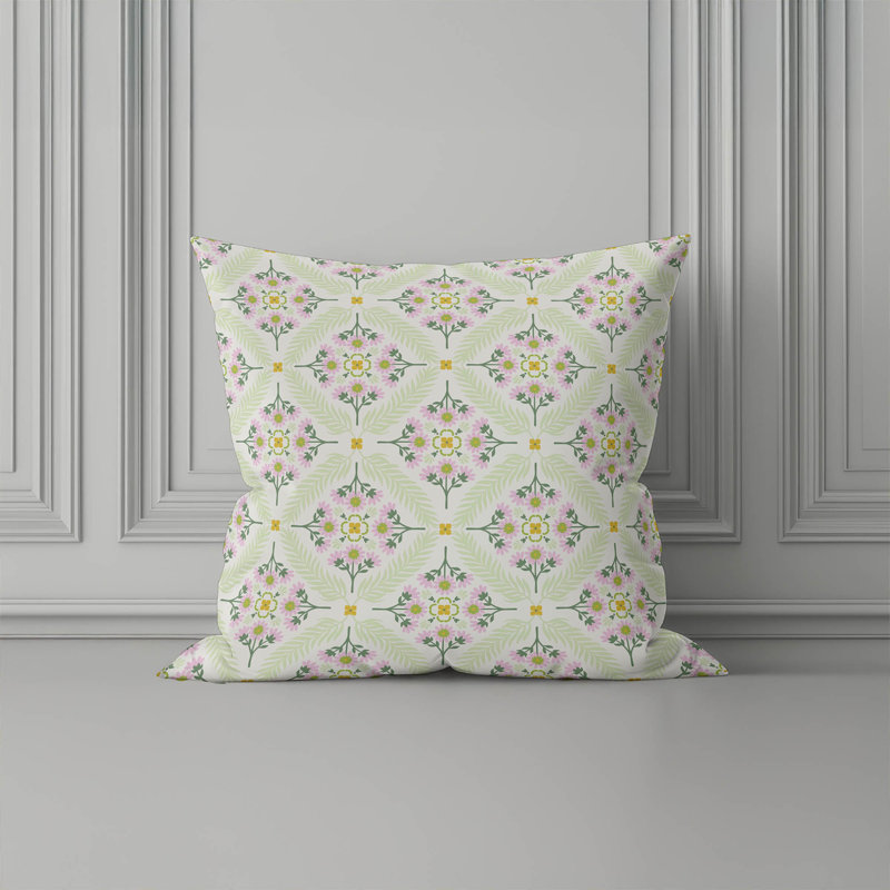 Eden Indoor Throw Pillow, 18"H x 18"W, Ivory