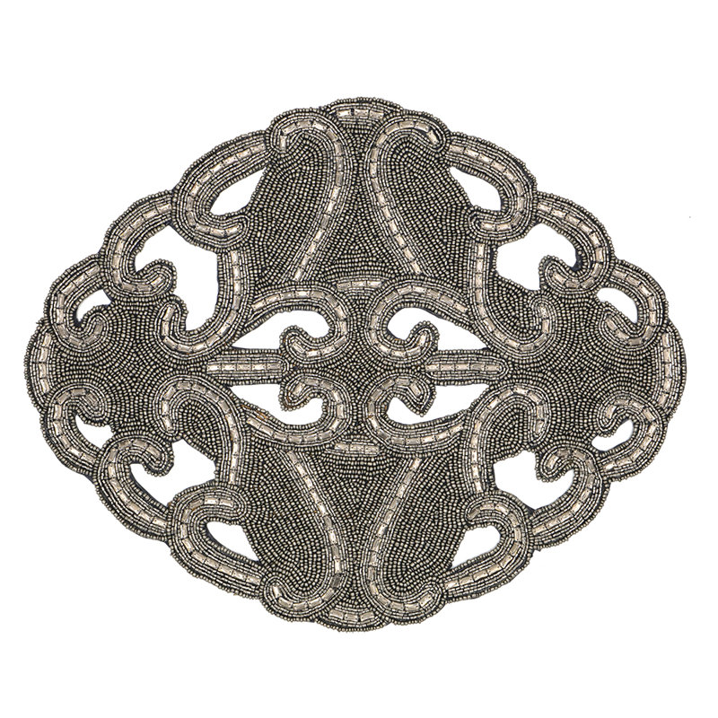 Dark Gray Art Deco Lace Placemat
