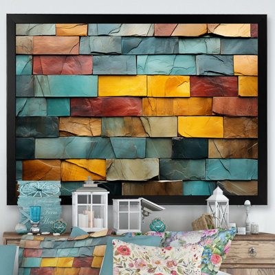 Boho earth element stones Mosaic II - Boho Mosaic Wall Art
