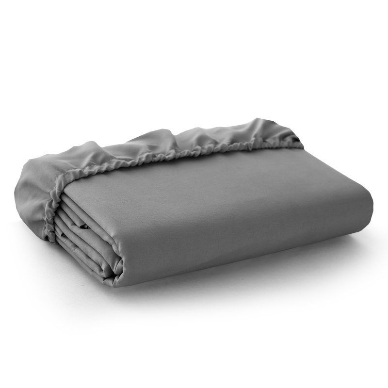 Lux Decor Soft Microfiber Bottom Sheets Upto 16 Inches Deep Pocket Fitted Sheet, Gray, Full/Double