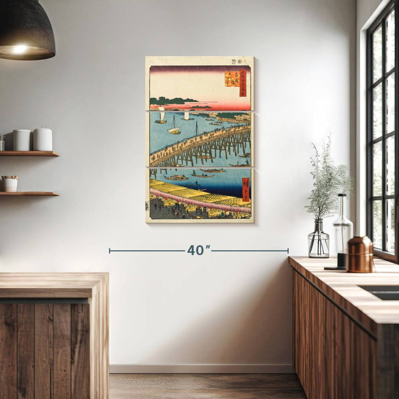 Lilie Ryogoku Bridge et la grande berge, H 38 po x l 24 po