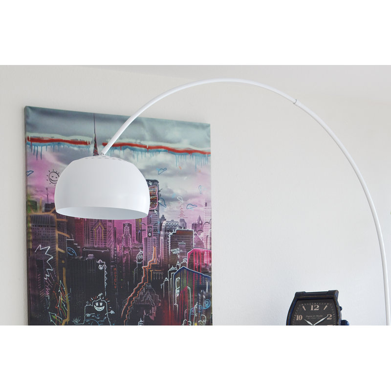 Aitkin 195cm Arched Floor Lamp, White