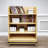 Fixturedisplays®Maple Wood Book Shelf, Mobile Bakery Wall Rack On Wheels, Retail Merchandise Fixture Display 30" Wide X 20" Deep X 50" Tall 101140