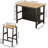 3 Pcs Dining Table Set, Rustic Retro Breakfast Table Dining Stools, Kitchen Table Set-1787308328-1787308330