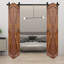 Porte de grange double pliante en bois massif de style K avec ensemble de quincaillerie - Assemblage requis-101127214-101127207