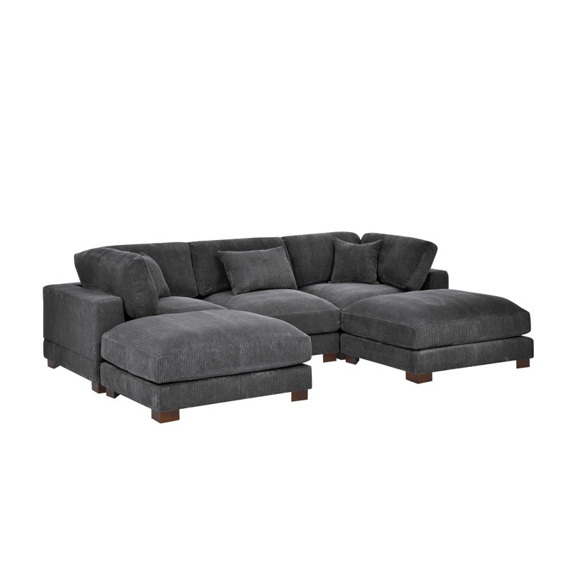 Axminster Sectional Sofa, Dark Gray
